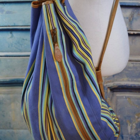 UNISA Large Striped Drawstring Backpack Tote - Picture 3 of 8